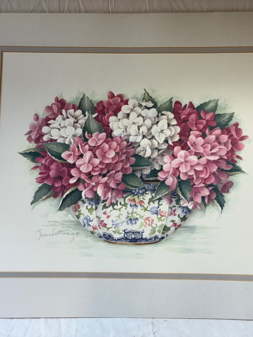 Floral Art matted Print by Jean Scottlong, 1997